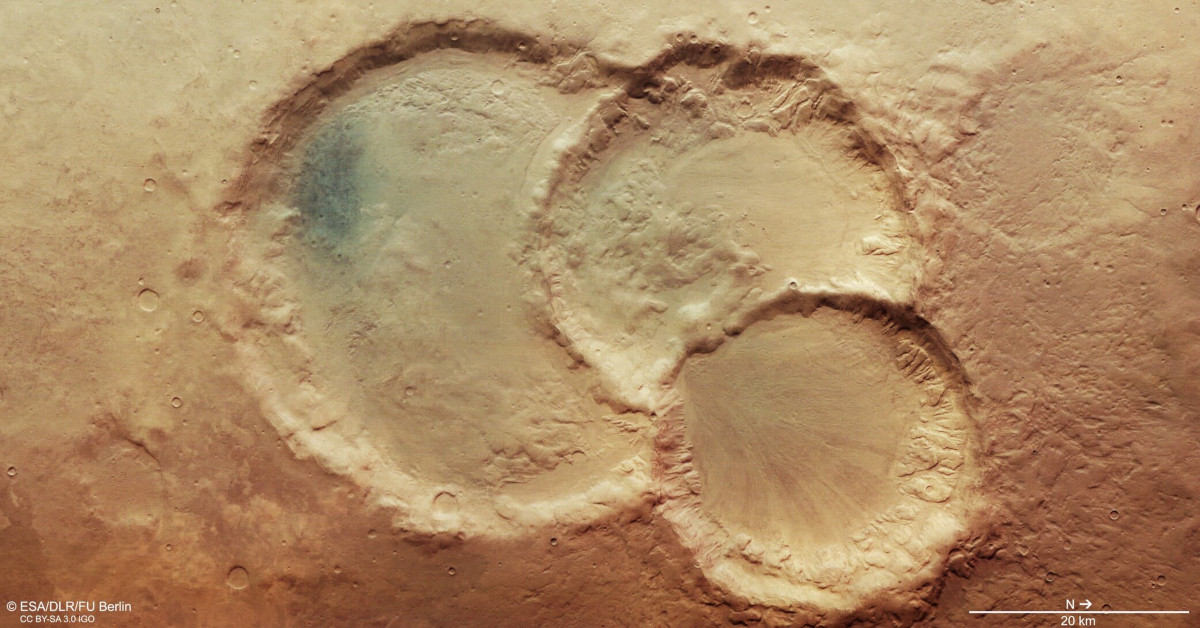 Τριιπλός κρατήρας στον Άρη